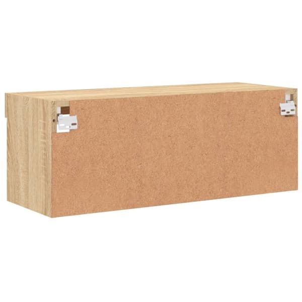 The Living Store Tv-bänk med LED-belysning sonoma-ek 80x30x30 cm -  TV-bänkar