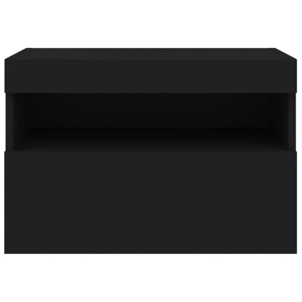 The Living Store Väggmonterad tv-bänk LED svart 60x30x40 cm -  TV-bänkar