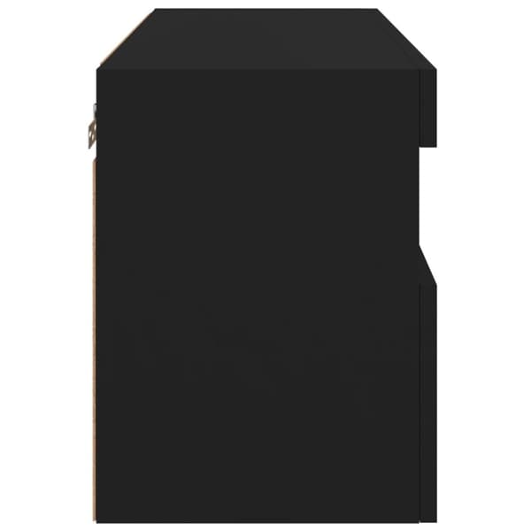 The Living Store Väggmonterad tv-bänk LED svart 60x30x40 cm -  TV-bänkar