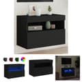 Miniatyrbild 1 av 11: The Living Store Väggmonterad tv-bänk LED svart 60x30x40 cm -  TV-bänkar