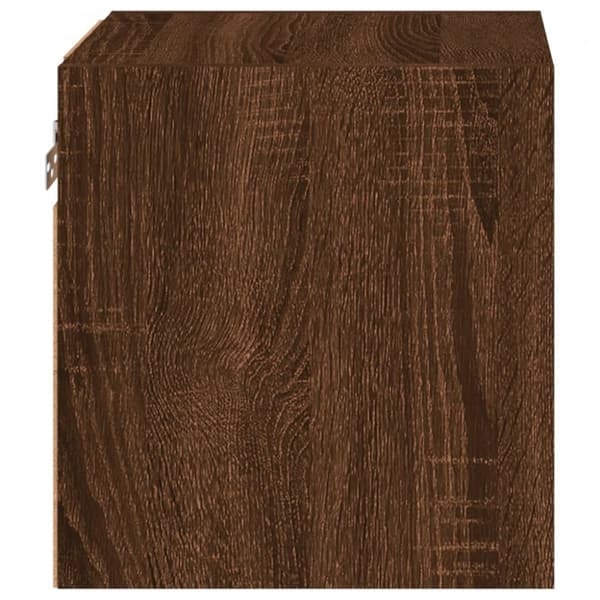 The Living Store TV-seinäkaappi LED-valoilla ruskea tammi 30x28,5x30 cm -  TV-tasot