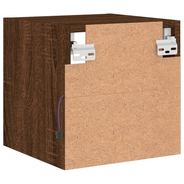 The Living Store TV-seinäkaappi LED-valoilla ruskea tammi 30x28,5x30 cm -  TV-tasot