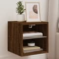 Pikkukuva 2 / 11: The Living Store TV-seinäkaappi LED-valoilla ruskea tammi 30x28,5x30 cm -  TV-tasot