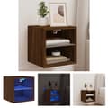 Pikkukuva 1 / 11: The Living Store TV-seinäkaappi LED-valoilla ruskea tammi 30x28,5x30 cm -  TV-tasot