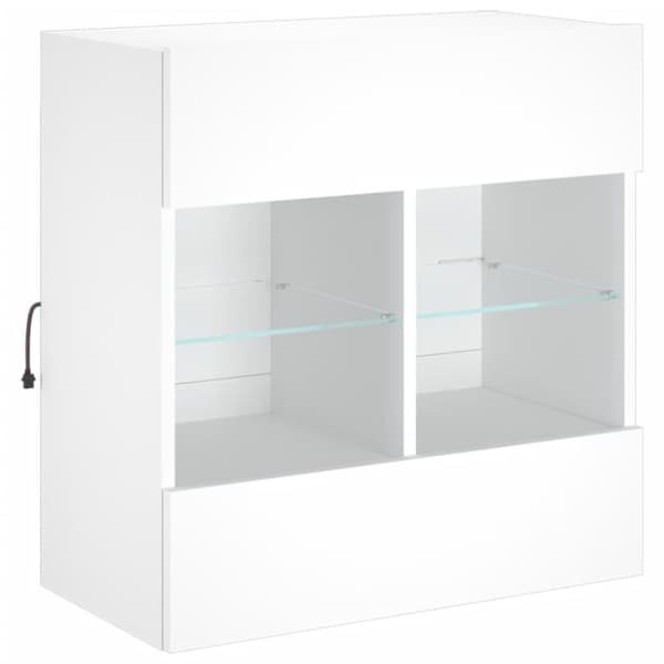 The Living Store Väggmonterad tv-bänk LED vit 58,5x30x60,5 cm - TV-bänkar