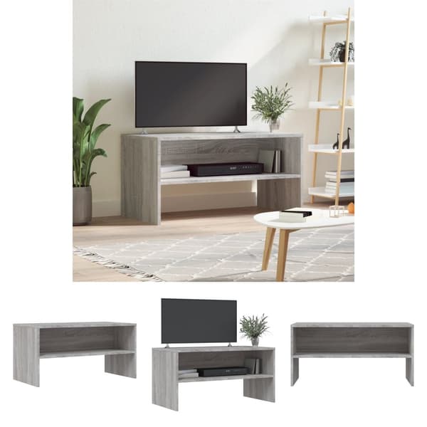 The Living Store Tv-bänk grå sonoma 80x40x40 cm konstruerat trä - TV-bänkar