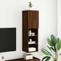 Miniatyrbild 5 av 11: The Living Store Tv-bänk med LED-belysning brun ek 30,5x30x102 cm -  TV-bänkar