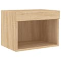 Miniatyrbillede 9 af 11: The Living Store tv-møbel til væg 7 dele med LED-lys konstrueret træ sonoma-eg -  TV-møbler
