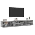 Miniatyrbild 6 av 11: The Living Store Väggmonterad tv-bänk 2 st betonggrå 100x30x30cm konstruerat trä -  TV-bänkar