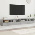 Miniatyrbild 2 av 11: The Living Store Väggmonterad tv-bänk 2 st betonggrå 100x30x30cm konstruerat trä -  TV-bänkar