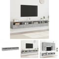 Miniatyrbild 1 av 11: The Living Store Väggmonterad tv-bänk 2 st betonggrå 100x30x30cm konstruerat trä -  TV-bänkar