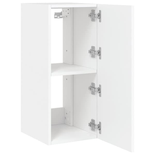 The Living Store væghængt tv-bord med LED-lys 30,5x35x70 hvid -  TV-møbler