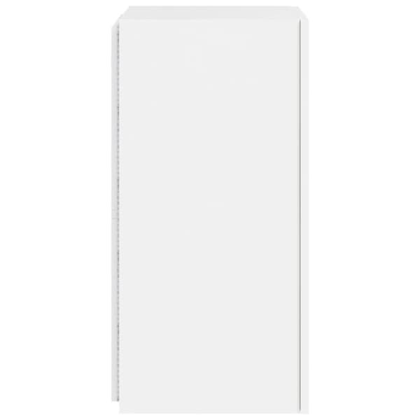 The Living Store væghængt tv-bord med LED-lys 30,5x35x70 hvid -  TV-møbler