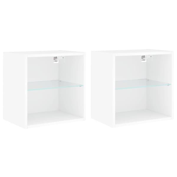 The Living Store Väggmonterade sängbord LED-lampor 2 st vit - TV-bänkar