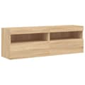Miniatyrbild 4 av 11: The Living Store Väggmonterad tv-bänk LED 2 st sonoma-ek 60x30x40 cm -  TV-bänkar