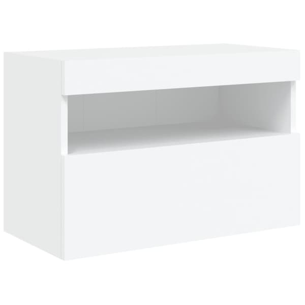 The Living Store TV-seinäkaappi LED-valoilla valkoinen 60x30x40 cm - TV-tasot