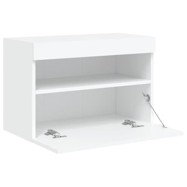 The Living Store TV-seinäkaappi LED-valoilla valkoinen 60x30x40 cm - TV-tasot
