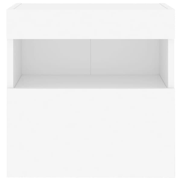 The Living Store væghængt tv-bord med LED-lys 40x30x40 cm hvid -  TV-møbler