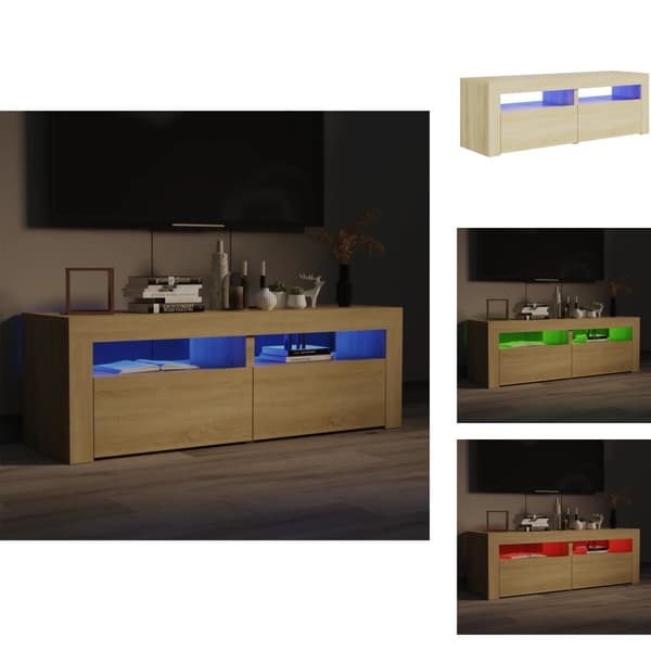 TV-bänkar - Living TV-bänk med LED-belysning sonomaek 120x35x40 cm
