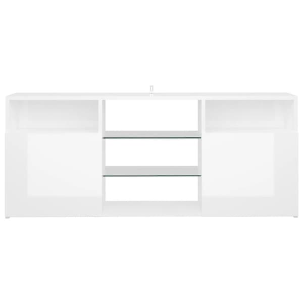 TV-møbler - Living tv-skab med LED-lys 120x30x50 cm hvid højglans