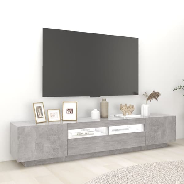 TV-møbler - Living tv-skab med LED-lys 200x35x40 cm betongrå