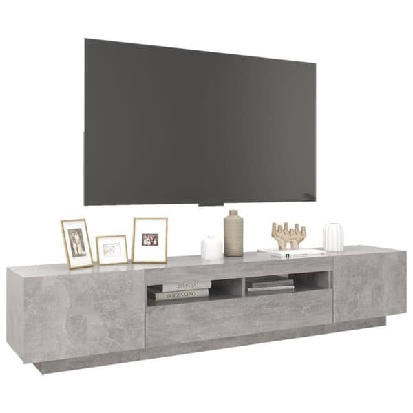 TV-møbler - Living tv-skab med LED-lys 200x35x40 cm betongrå