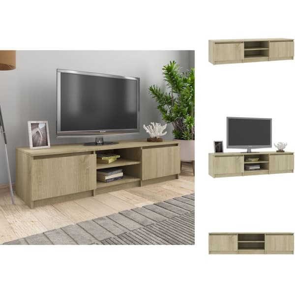 TV-bänkar - Living Tv-bänk sonoma-ek 140x40x35,5 cm konstruerat trä