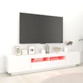 Pikkukuva 4 / 11: TV-tasot - Living TV-taso LED-valoilla valkoinen 200x35x40 cm