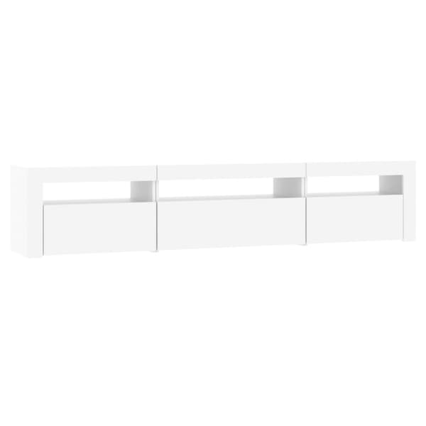 TV-bänkar - Living Tv-bänk med LED-belysning vit 195x35x40 cm