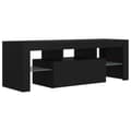 Miniatyrbillede 4 af 11: TV-møbler - Living tv-bord med LED-lys 120x35x40 cm sort