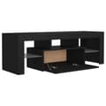 Miniatyrbillede 5 af 11: TV-møbler - Living tv-bord med LED-lys 120x35x40 cm sort