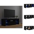 Miniatyrbillede 1 af 11: TV-møbler - Living tv-bord med LED-lys 120x35x40 cm sort