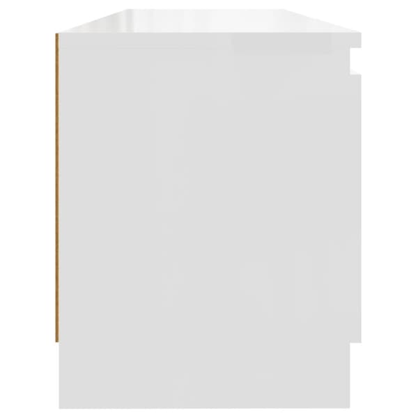 TV-bänkar - Living TV-bänk med LED-belysning vit högglans 120x30x35,5 cm