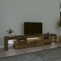Miniatyrbild 4 av 11: TV-bänkar - Living Tv-bänk med LED-belysning rökfärgad ek 215x36,5x40 cm