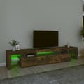 Miniatyrbild 5 av 11: TV-bänkar - Living Tv-bänk med LED-belysning rökfärgad ek 215x36,5x40 cm