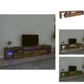 Miniatyrbild 1 av 11: TV-bänkar - Living Tv-bänk med LED-belysning rökfärgad ek 215x36,5x40 cm