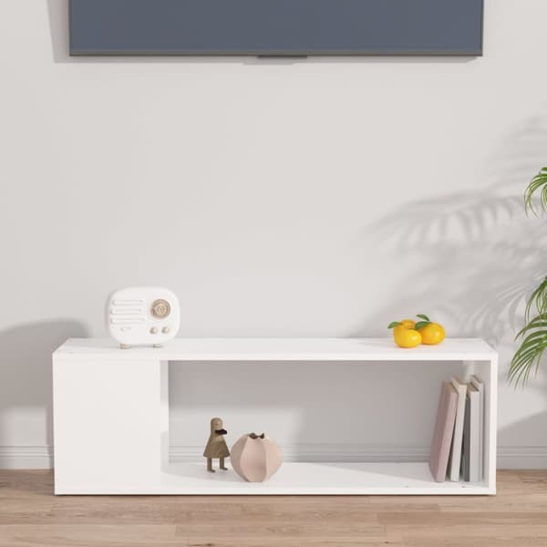 TV-møbler - Living tv-bord 100x24x32 cm konstrueret træ hvid