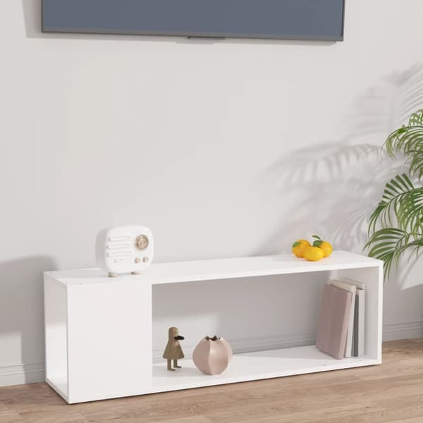 TV-møbler - Living tv-bord 100x24x32 cm konstrueret træ hvid