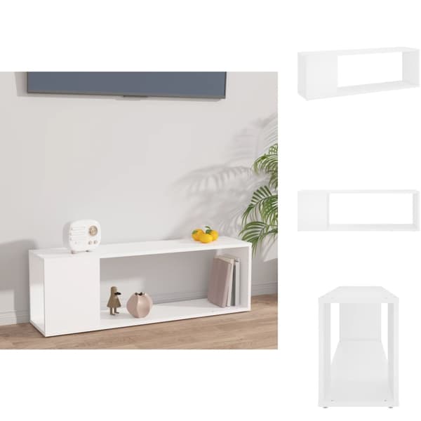 TV-møbler - Living tv-bord 100x24x32 cm konstrueret træ hvid