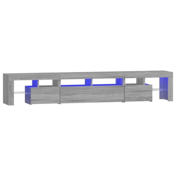 TV-møbler - Living tv-skab med LED-lys 230x36,5x40 cm grå sonoma-eg