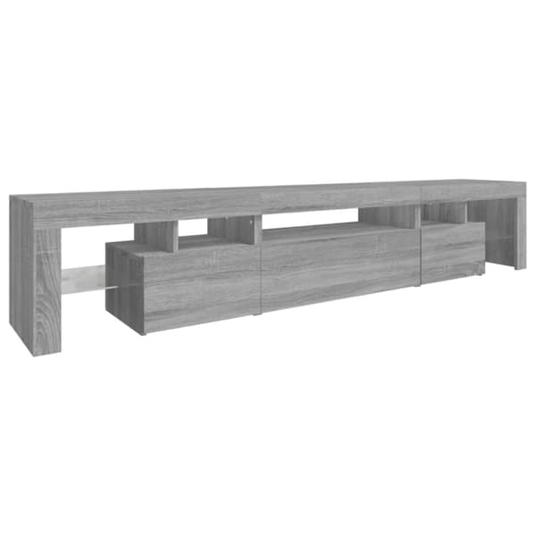 TV-bänkar - Living TV-bänk med LED-belysning grå sonoma 215x36,5x40 cm