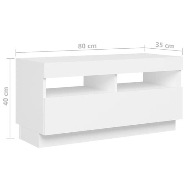 TV-møbler - Living tv-skab med LED-lys 180x35x40 cm hvid