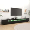 Miniatyrbild 5 av 11: TV-bänkar - Living TV-bänk med LED-belysning svart 300x35x40 cm