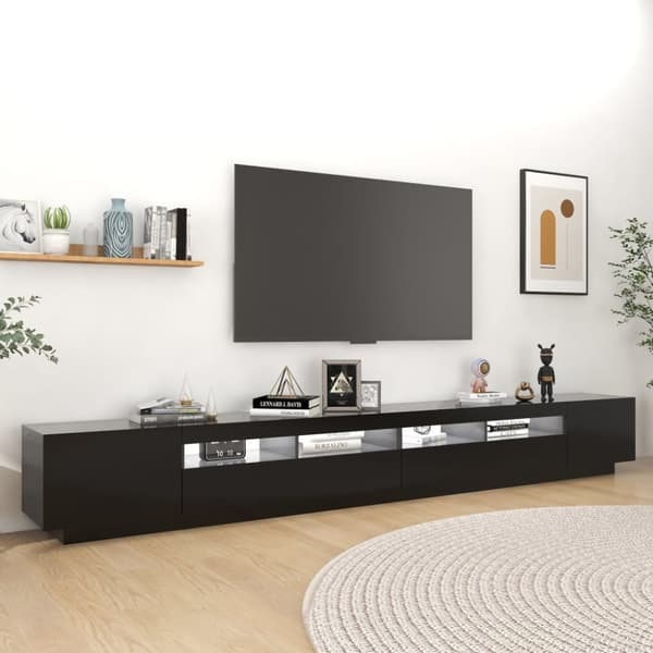 TV-bänkar - Living TV-bänk med LED-belysning svart 300x35x40 cm