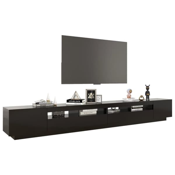 TV-bänkar - Living TV-bänk med LED-belysning svart 300x35x40 cm