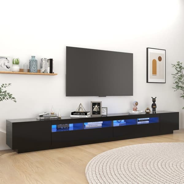 TV-bänkar - Living TV-bänk med LED-belysning svart 300x35x40 cm