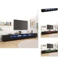 Miniatyrbild 1 av 11: TV-bänkar - Living TV-bänk med LED-belysning svart 300x35x40 cm