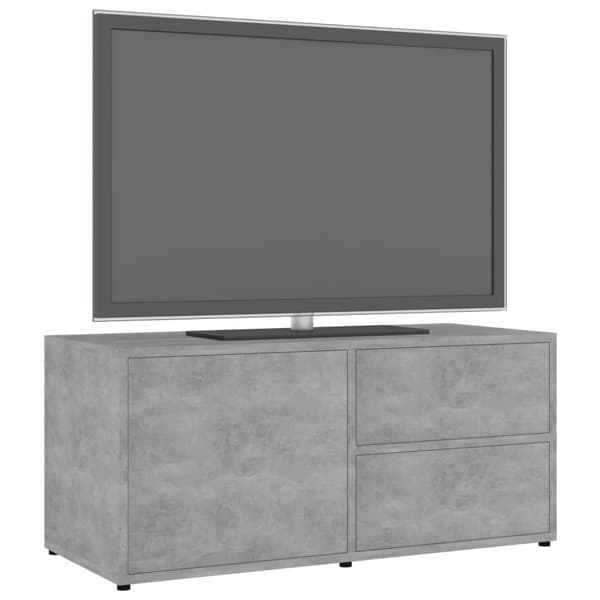 TV-bänkar - Living Tv-bänk betonggrå 80x34x36 cm konstruerat trä