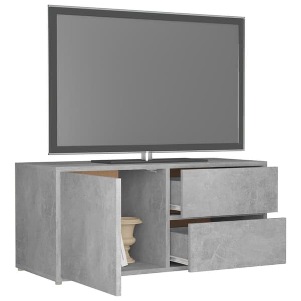 TV-bänkar - Living Tv-bänk betonggrå 80x34x36 cm konstruerat trä
