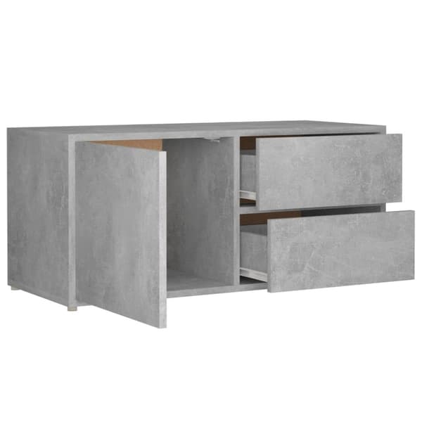 TV-bänkar - Living Tv-bänk betonggrå 80x34x36 cm konstruerat trä